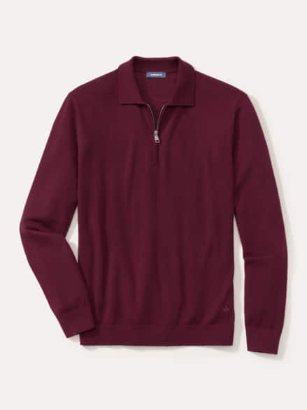 Polo-Pullover Merino Extrafein Bordeaux Polo-Pullover Merino Extrafein Bordeaux