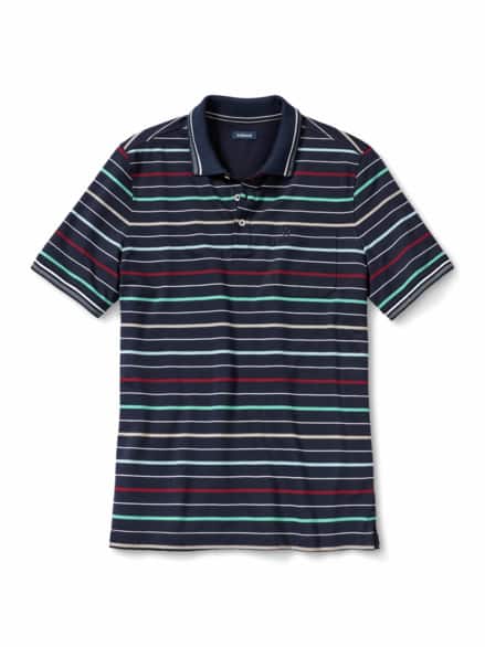 Comfort-Flex Polo Streifen Blau/Mint