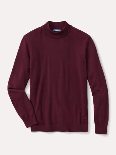 Stehbund-Pullover Merino Extrafein Bordeaux Stehbund-Pullover Merino Extrafein Bordeaux