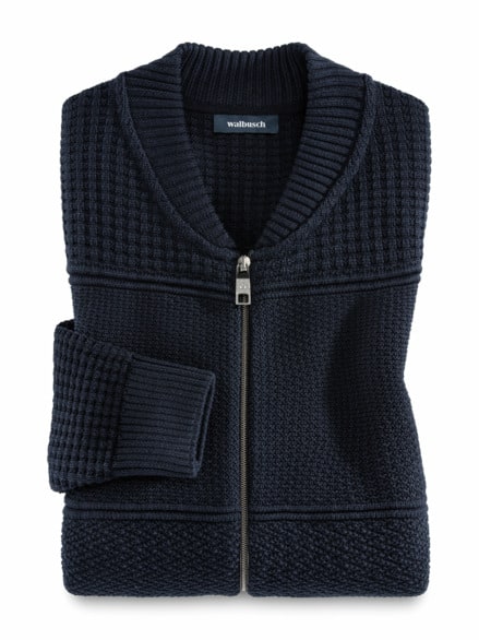 Zip-Jacke Strukturmix Marine