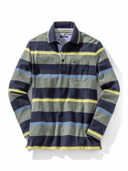 Thermo-Polo Supersoft Malachitgrün gestreift