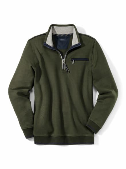 Easycare Struktur-Troyer Bicolor Kieferngrün