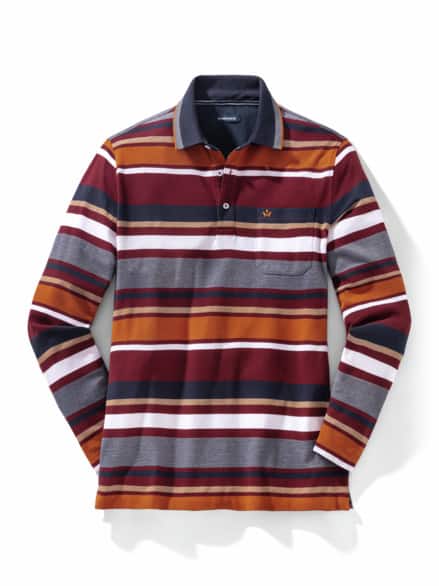 Extraglatt-Polo Thermoleicht Streifen Bordeaux Extraglatt-Polo Thermoleicht Streifen Bordeaux