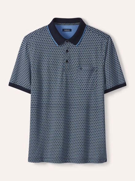 Extraglatt-Polo Bicolor Druck Minimal