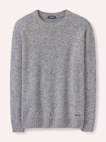 Lammwoll-Pullover Nahtlos Grau Melange