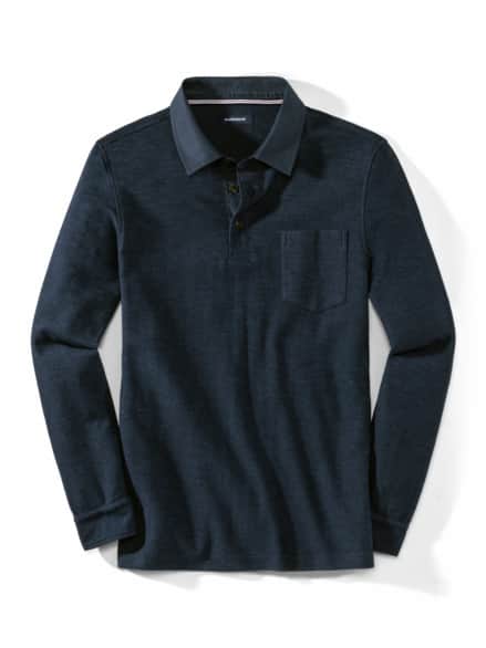 Flammgarn-Polo Bicolor Marine Flammgarn-Polo Bicolor Marine