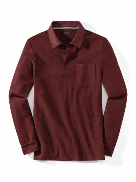 Flammgarn-Polo Bicolor Feuerrot