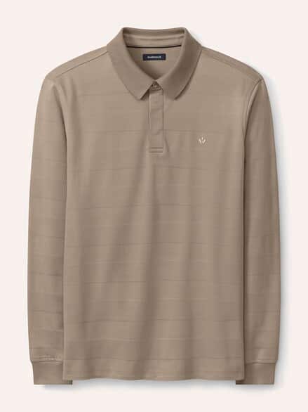 Baumwoll-Polo Webeffekt Sand