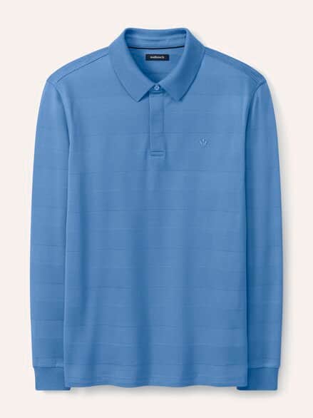 Baumwoll-Polo Webeffekt Rauchblau