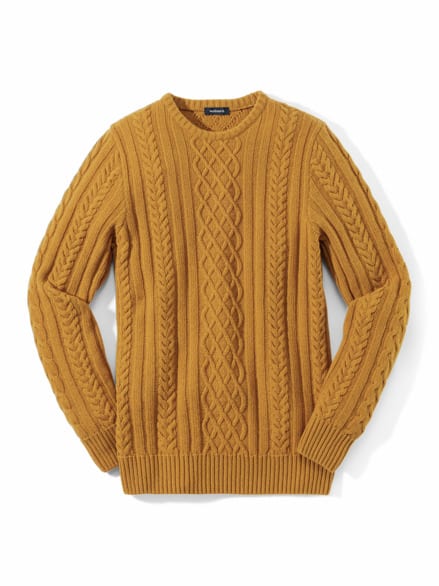 Aran-Pullover Safran