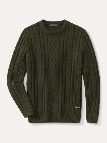 Aran-Pullover Oliv