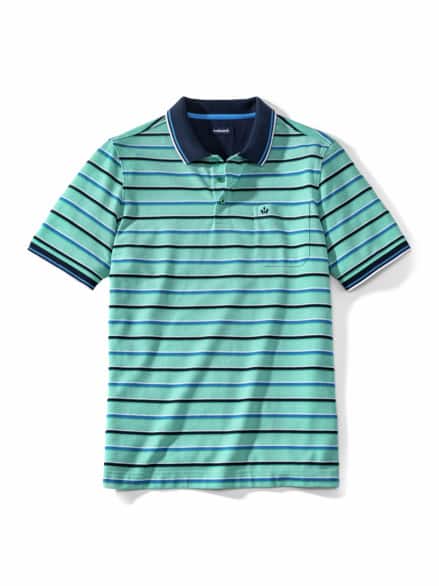 Klimapolo Frischekick Streifen Blaugrün