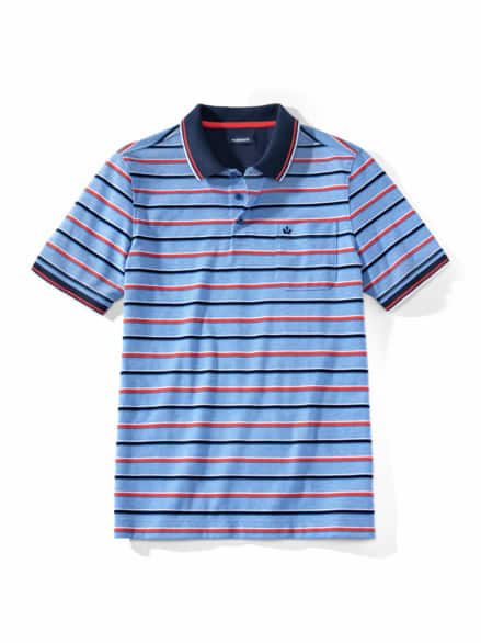 Klimapolo Frischekick Streifen Azurblau Klimapolo Frischekick Streifen Azurblau