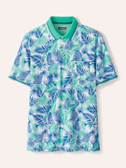 Extraglatt-Polo Bicolor Druck Blätter