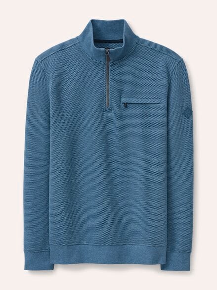 Troyer mit Struktur Meerblau Melang Troyer mit Struktur Meerblau Melang