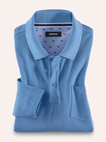 Pique-Polo Pima Cotton Mittelblau Pique-Polo Pima Cotton Mittelblau