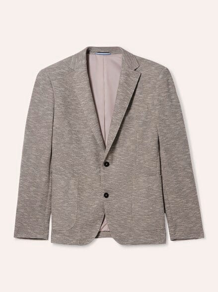 Struktur Sakko aus Jersey-Melange Beige