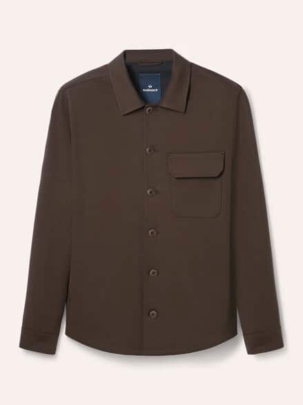 Hemdjacke aus elatischem Material Braun