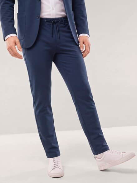 Anzug-Chino aus elast. Material Marine