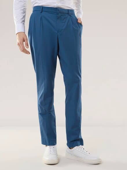 Anzug-Hose aus Baumwollmix Rauchblau