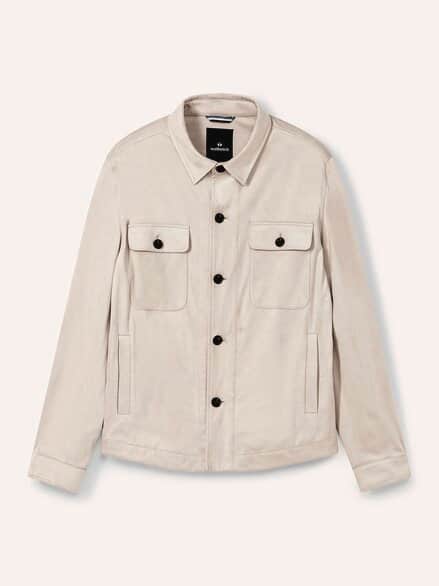 Hemdjacke aus Microvelours Beige