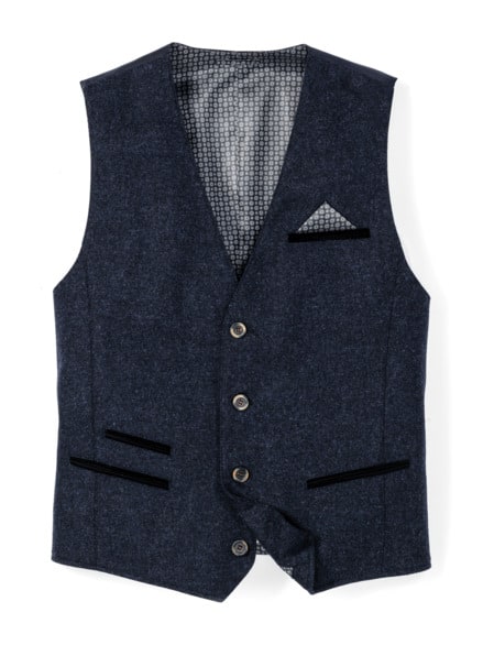 Lodenweste Marine Melange