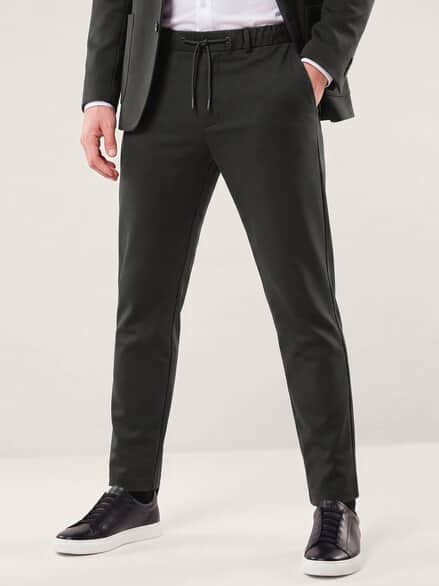 Anzug-Chino aus elast. Material Schwarz