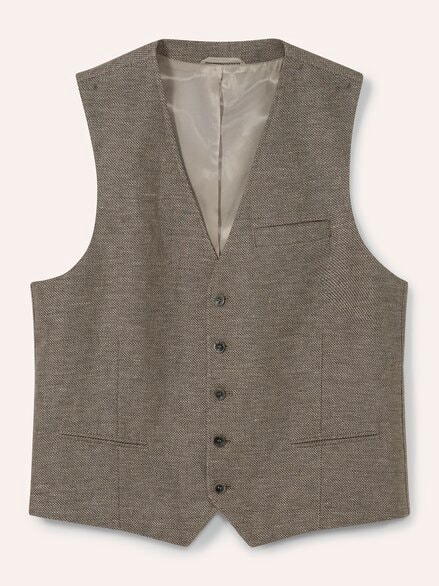 Reiseleinen-Weste Beige