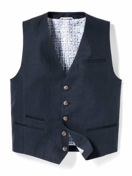 Reiseleinen-Weste Dunkelblau