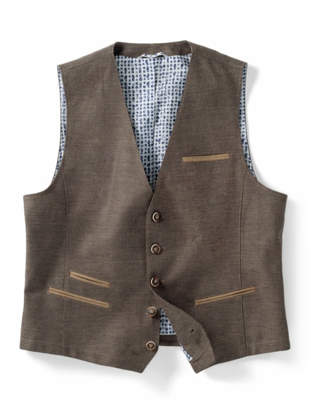 Reiseleinen-Weste Khaki Reiseleinen-Weste Khaki