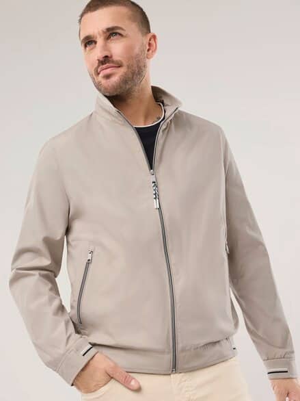 Microfaser Leichtblouson Beige