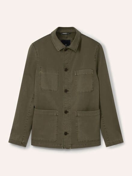 Baumwoll Hemdjacke Oliv