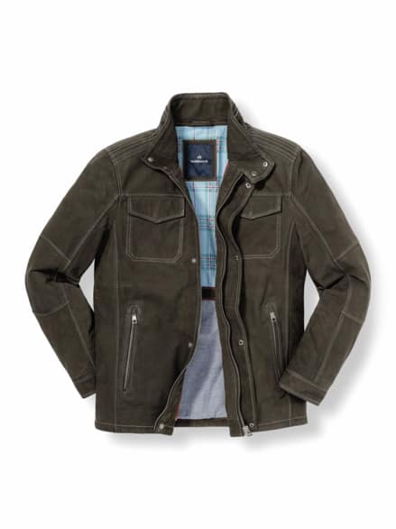 Nubukleder-Blouson Countryside Schlamm