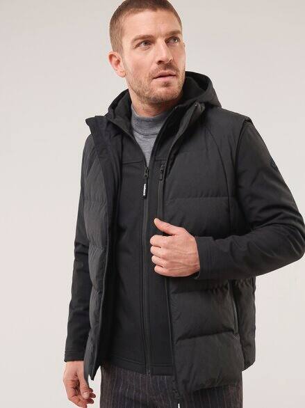 Softshelljacke mit Aussenweste Schwarz