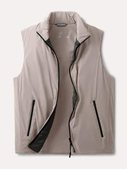 Daunen Hybrid Weste Beige