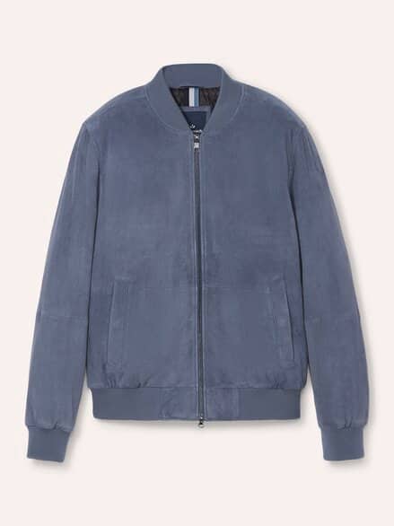 Blouson aus Ziegenvelours Rauchblau