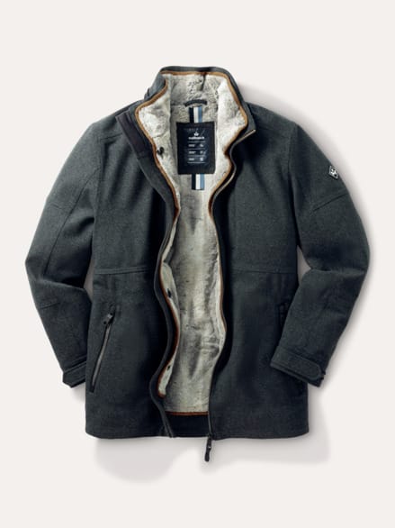 Aquastop Wolljacke Dunkelgrau