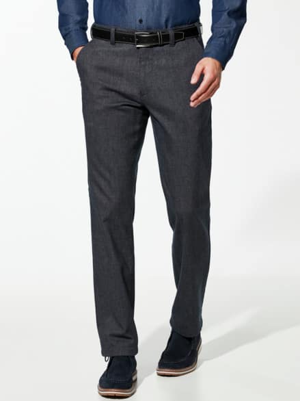 Gürtel-Chino Wool-Look Graublau