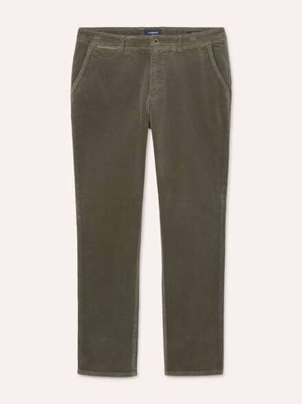 Cordhose aus weicher Baumwolle Oliv