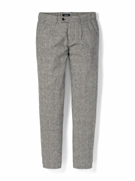 Wohlfühl Leinen-Hose Karo Schwarz