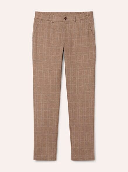 Extraglatt-Travelhose Karamell kariert