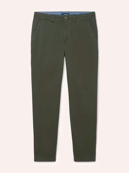Elastische Chino aus Baumwolle Oliv