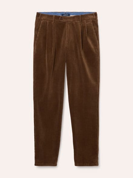 Cordhose mit Bundfalte Caramell