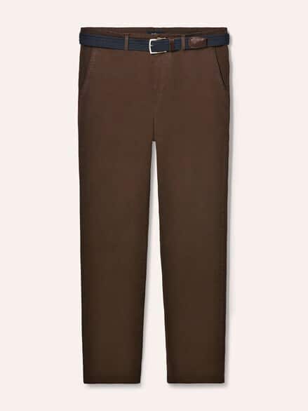 Chino inklusive Gürtel Braun