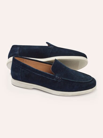 Velours-Loafer Blau