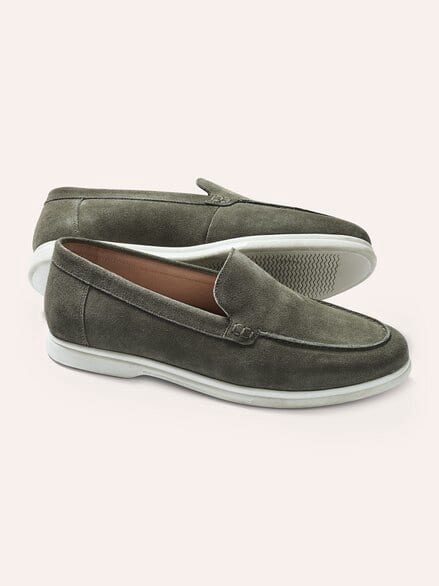Velours-Loafer Salbei