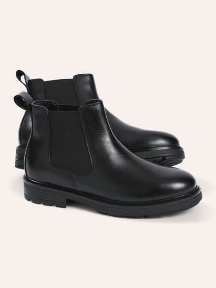 Leder Chelsea Schwarz