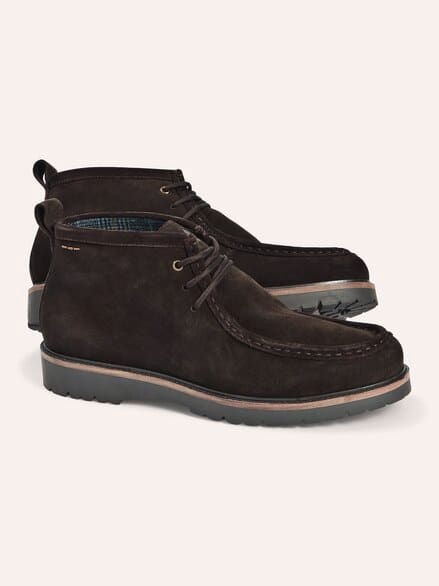 Schnürstiefel aus Velours Braun