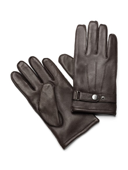 Hirschlederhandschuhe Braun