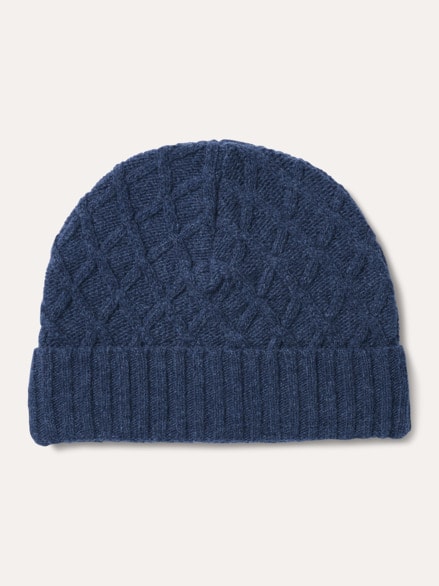 Aran-Mütze Jeansblau